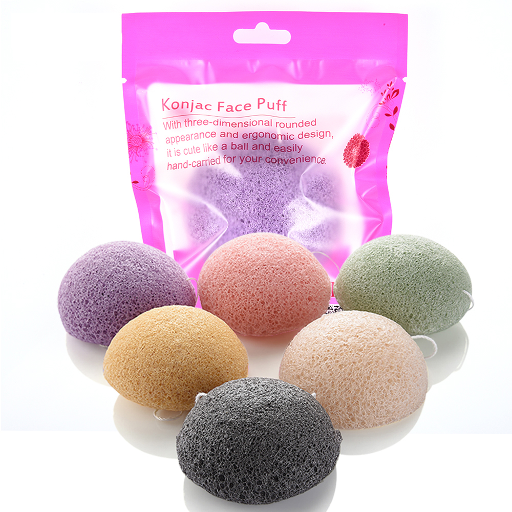 6 Colors Konjac Cleansing Sponge Puff